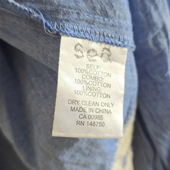 Blue Lace Trim Blouse - Picture 7 of 8